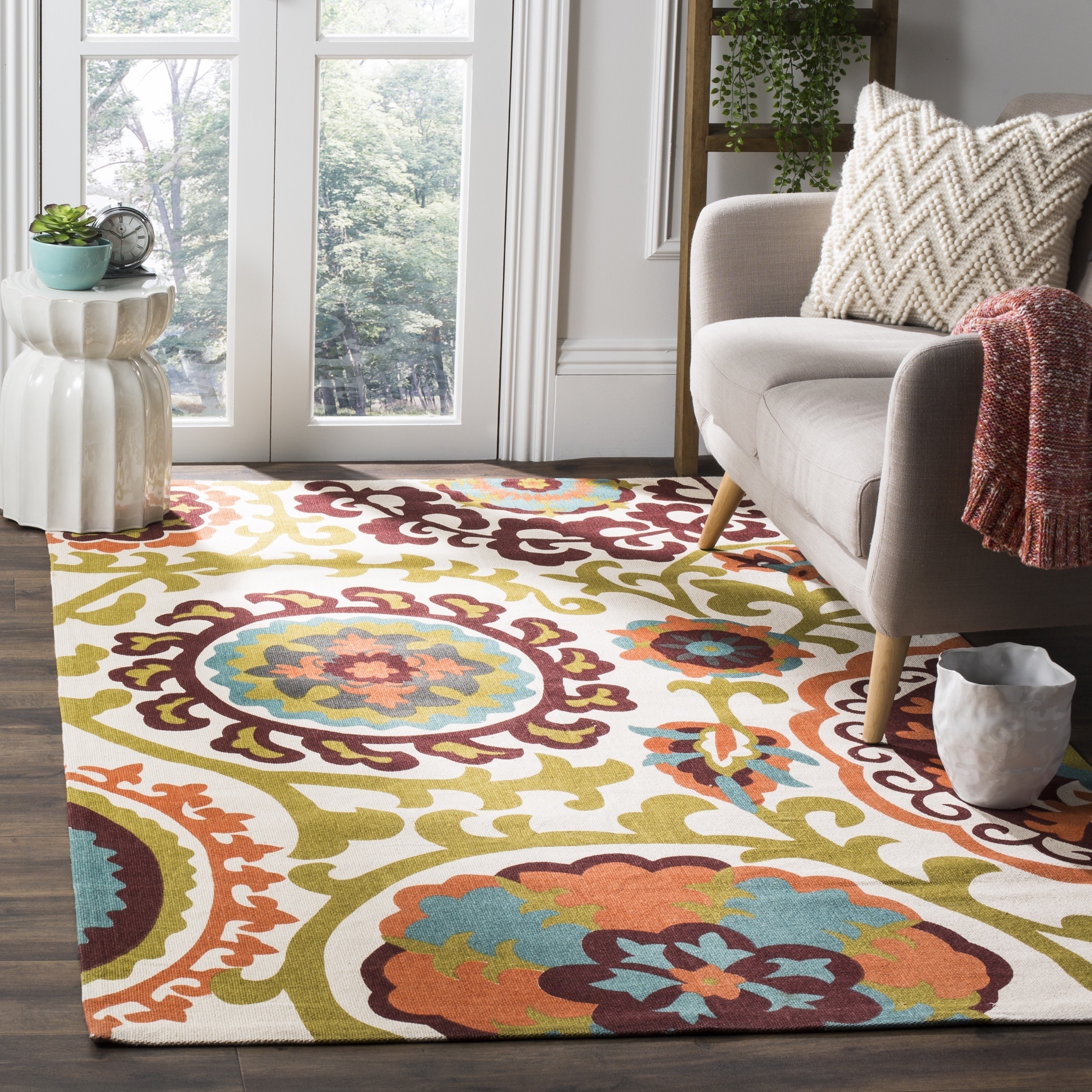 Safavieh Hand loomed Cedar Brook Orange Cotton Rug (73 X 93)