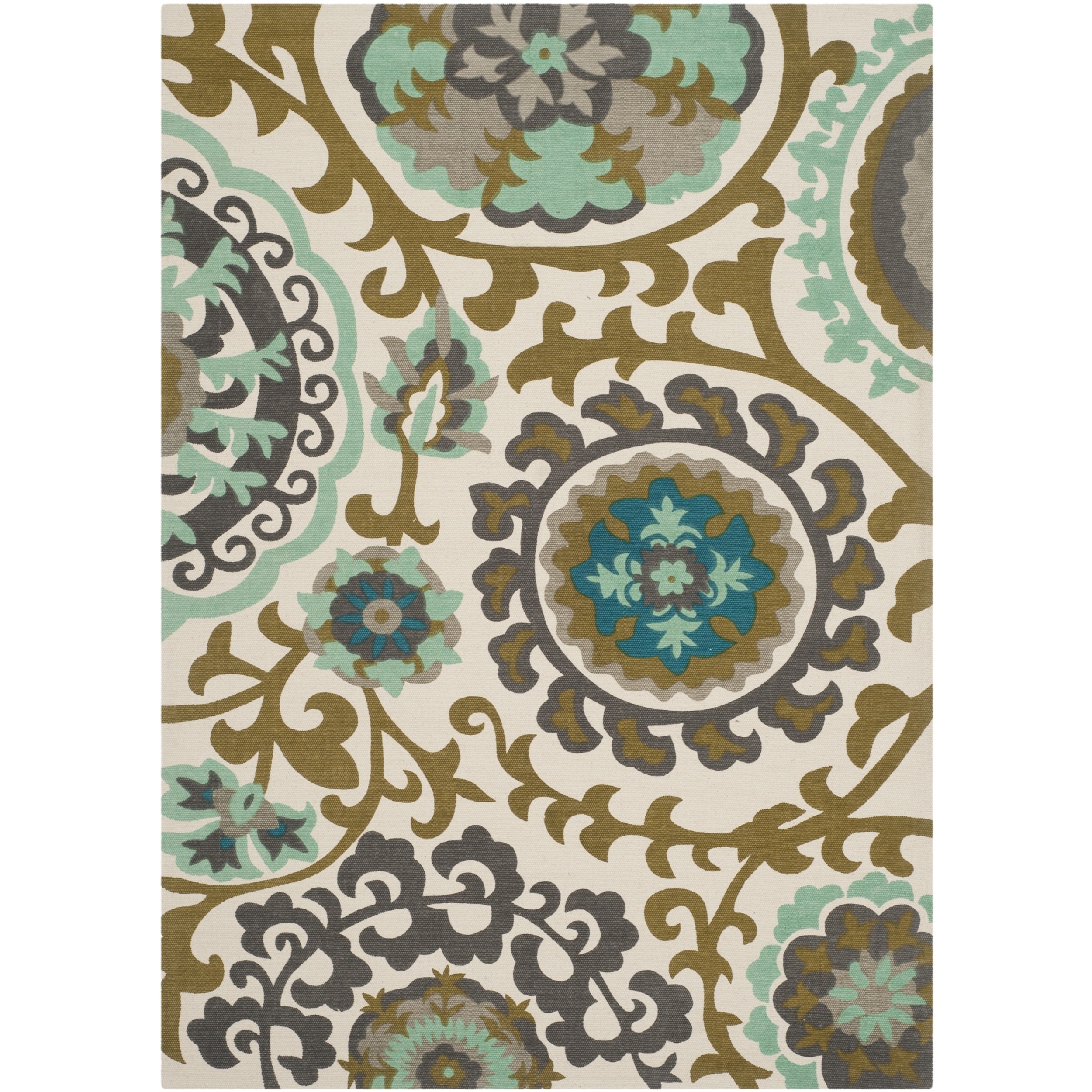 Safavieh Hand loomed Cedar Brook Turquoise Cotton Rug (4 X 6)