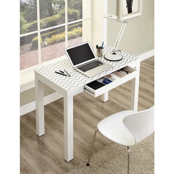 Shop Avenue Greene White Grey Chevron Jack Desk With Drawer