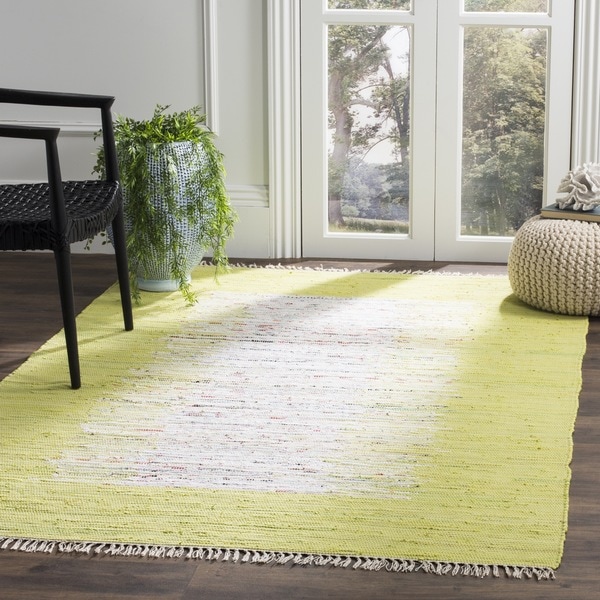 Safavieh Hand-woven Montauk Ivory/ Teal Cotton Rug - 8' x 10'