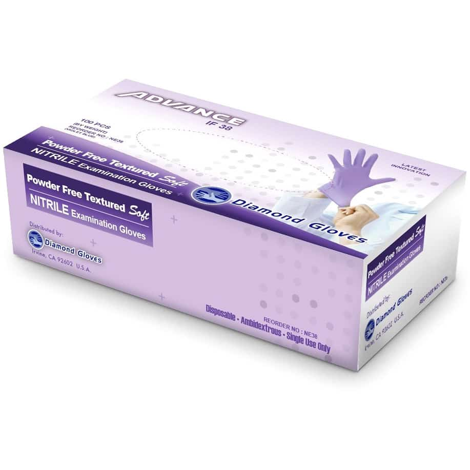 Nitrile Violet Blue Powder Free Examination Gloves (case Of 1000 Gloves)