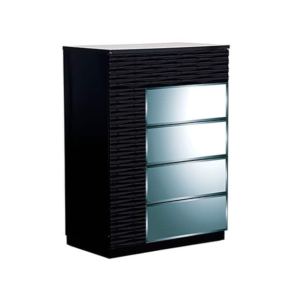 Shop Manhattan Modern Black High Gloss 5 Drawer Chest Free