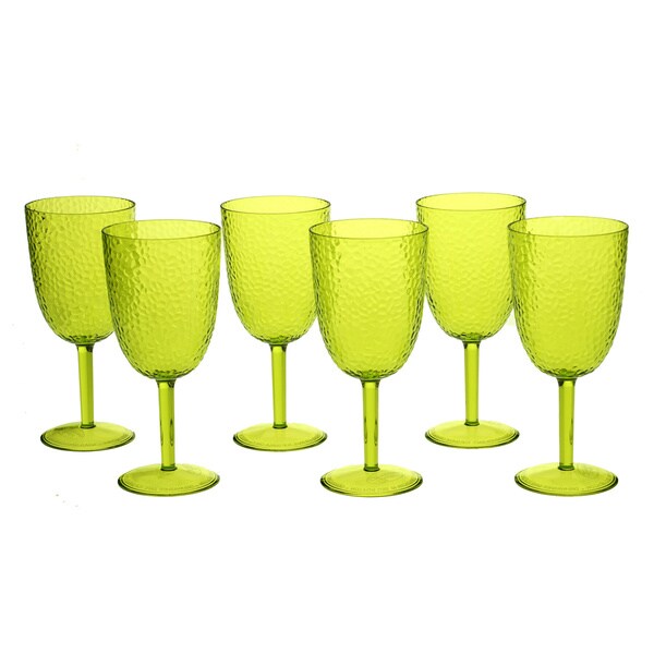 green goblet plastic cups