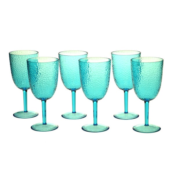 Shop Teal 16ounce Allpurpose Goblet (Set of 6) Free Shipping On