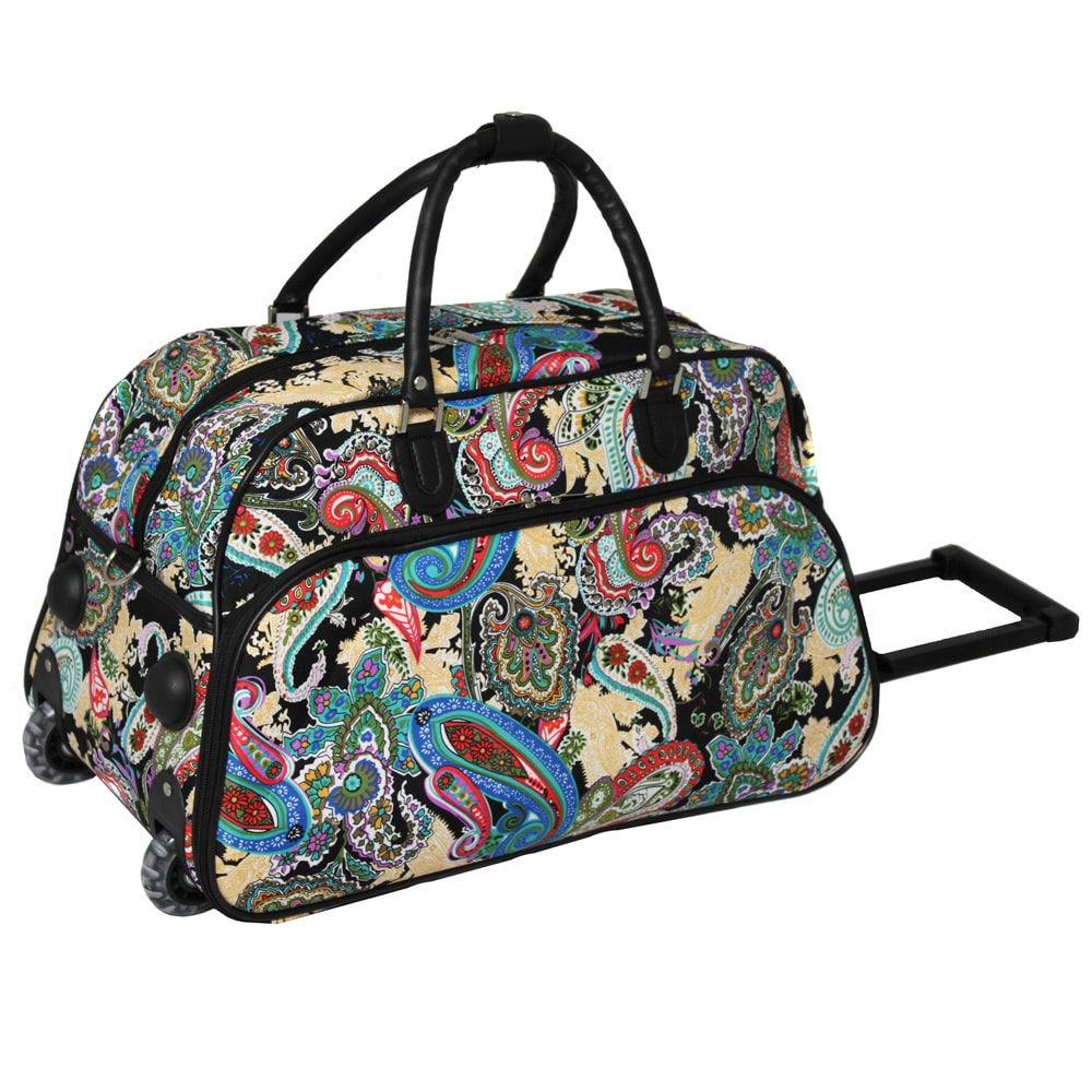 World Traveler Paisley Artisan 22 inch Carry on Rolling Upright Duffel Bag