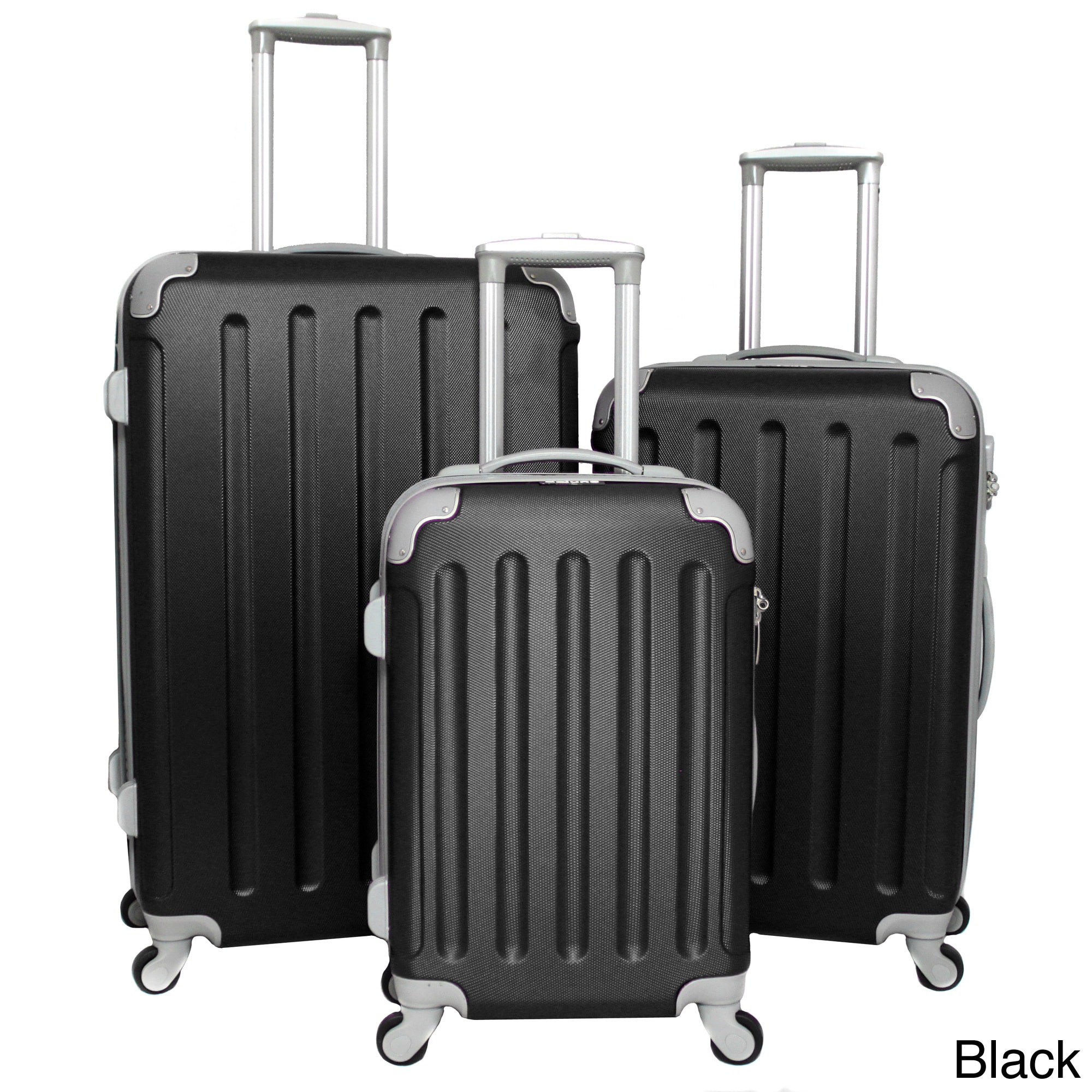 Dejuno Departures 3 piece Hardside Spinner Luggage Set With Combination Lock