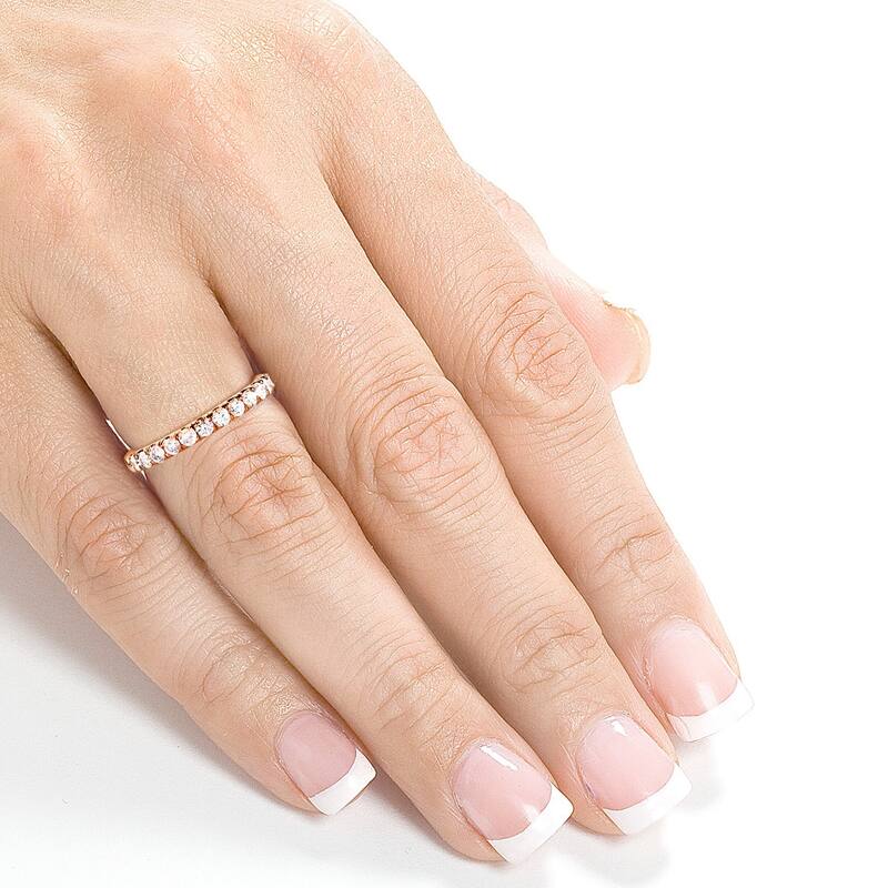 Kobelli 0.50 Carats Natural Diamond 14k Solid Gold Comfort Fit Flame French Pavé Lyon Ring