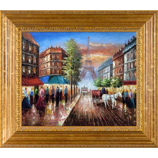 Au Revoir To The Light or Paris II' Hand Painted Framed Canvas Art