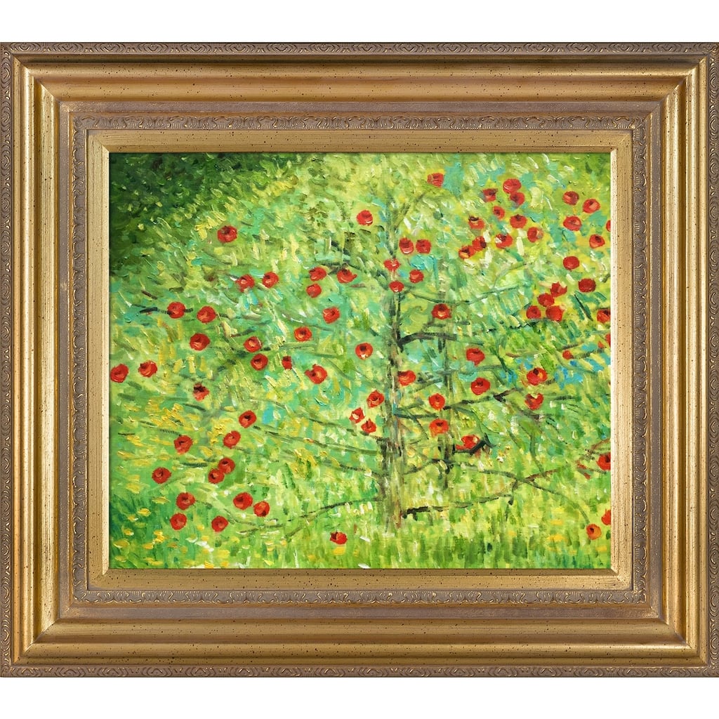 La Pastiche Gustav Klimt 'The Apple Tree' Hand Painted Framed Canvas Art