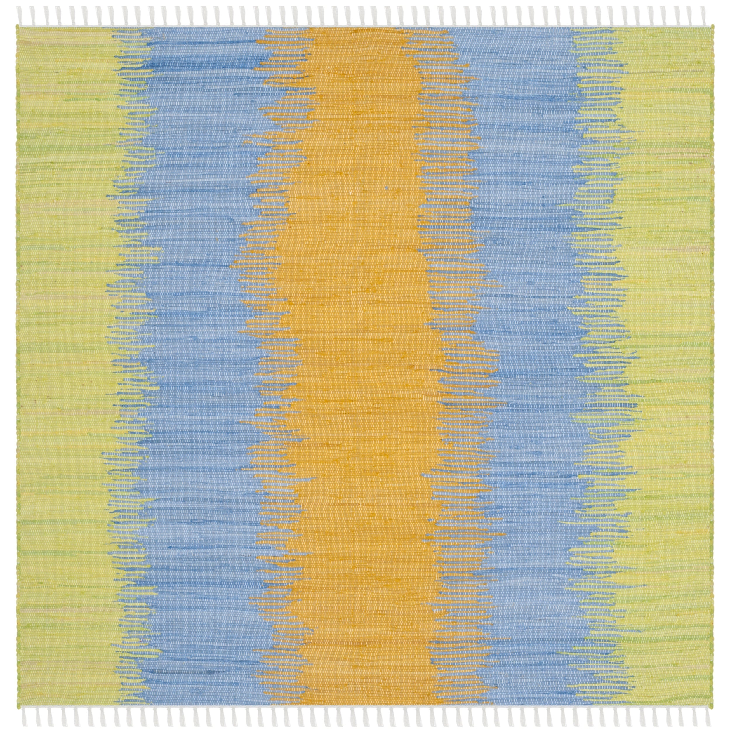 Safavieh Hand woven Montauk Green/ Gold Cotton Rug (6 Square)