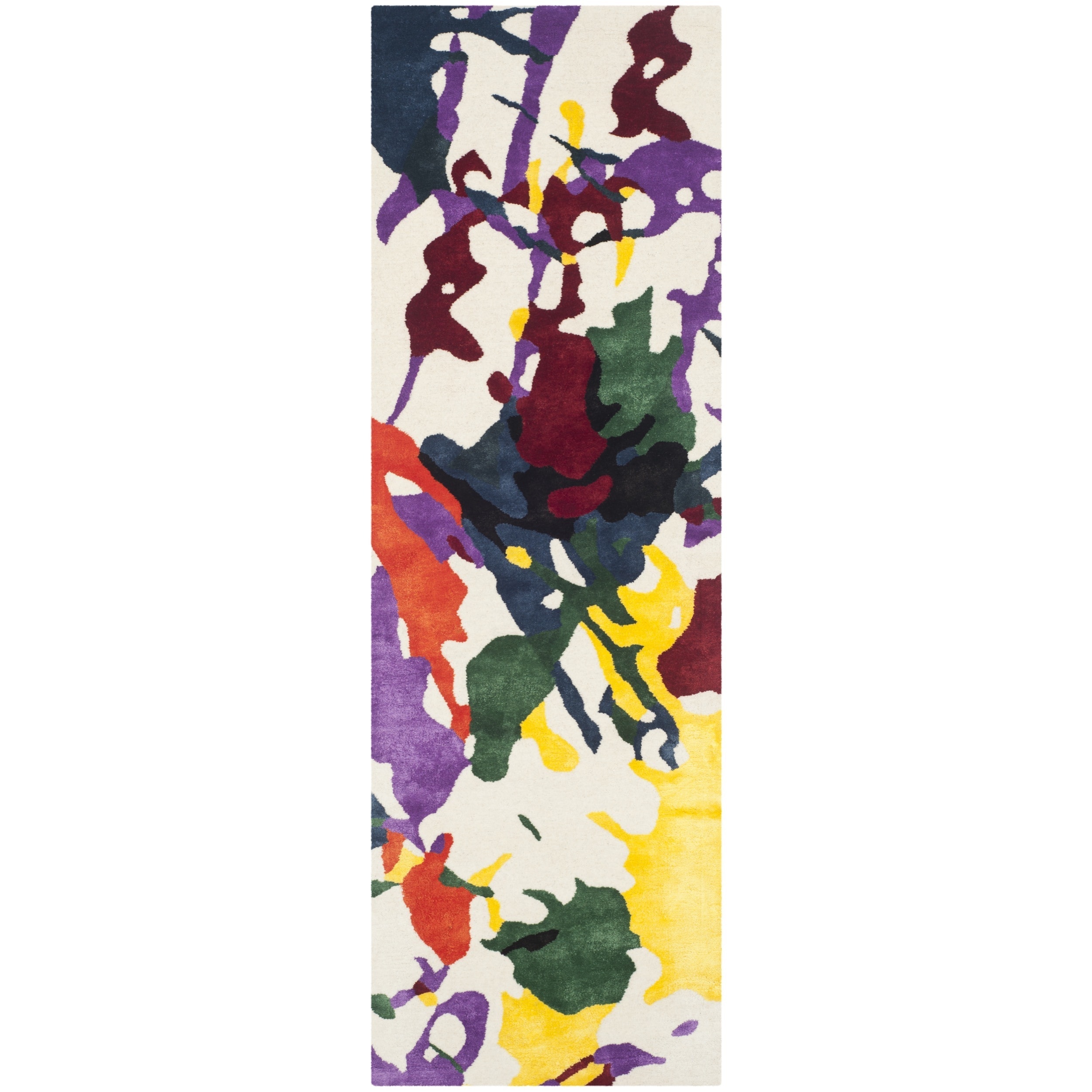 Isaac Mizrahi By Safavieh White Splatter Wool Rug (23 X 8)