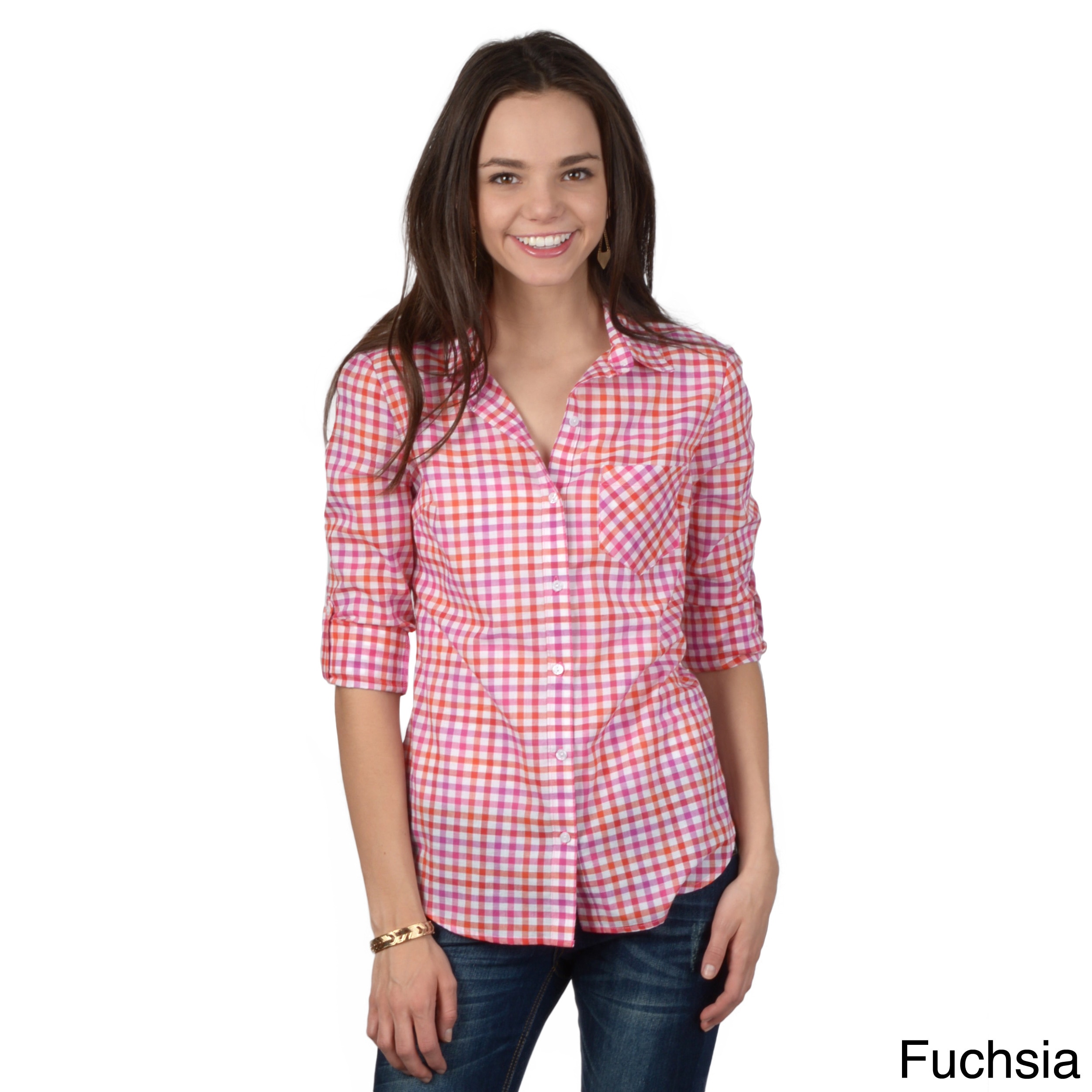 Hailey Jeans Co. Juniors Plaid Button up Top