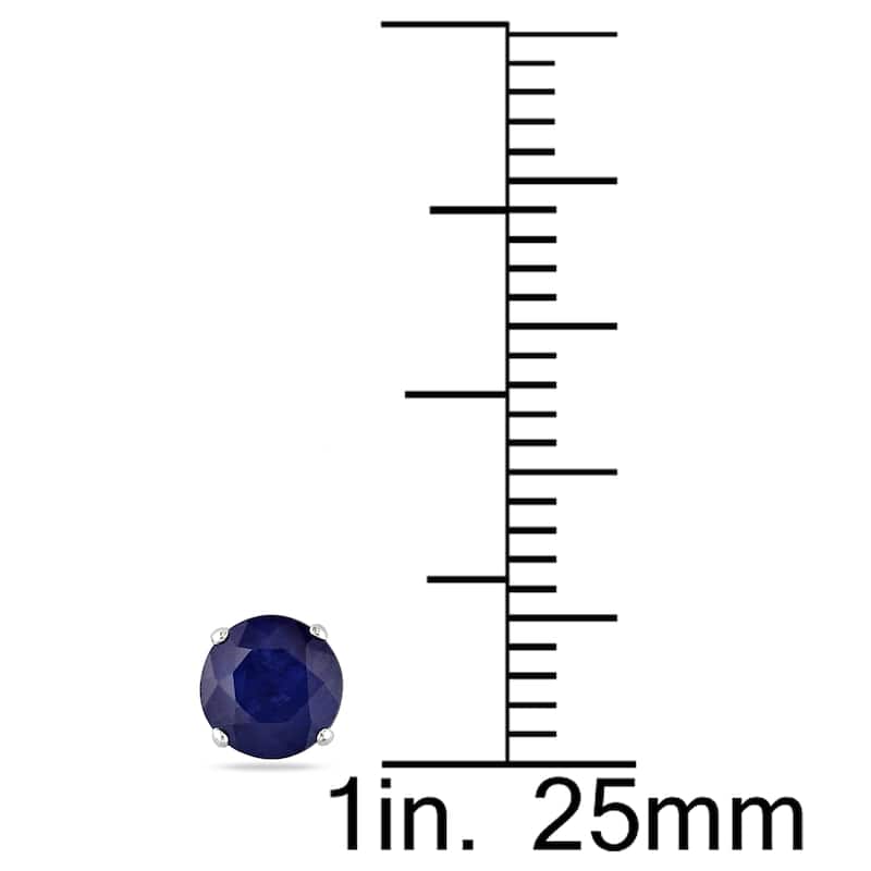 Miadora 14k White Gold 1 1/5ct TGW Sapphire Stud Earrings