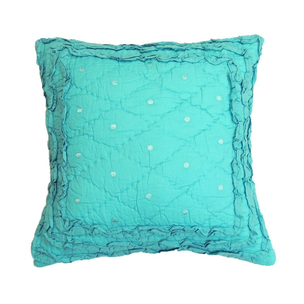 Cottage Home Pretty Teal Ruffled Throw Pillow Free Shipping Today