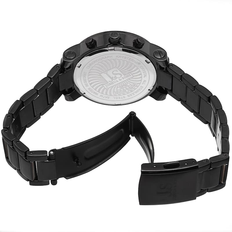 Joshua & Sons Women's Diamond Chronograph Stainless Steel Black Watch