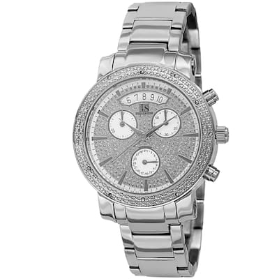 Joshua & Sons Women's Diamond Chronograph Stainless Steel Silver-Tone Watch