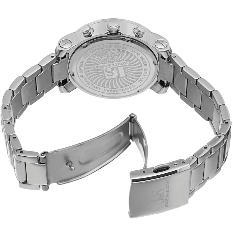 Joshua & Sons Women's Diamond Chronograph Stainless Steel Silver-Tone Watch