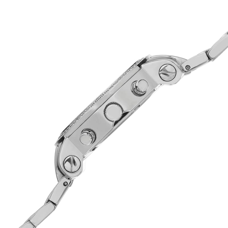 Joshua & Sons Women's Diamond Chronograph Stainless Steel Silver-Tone Watch