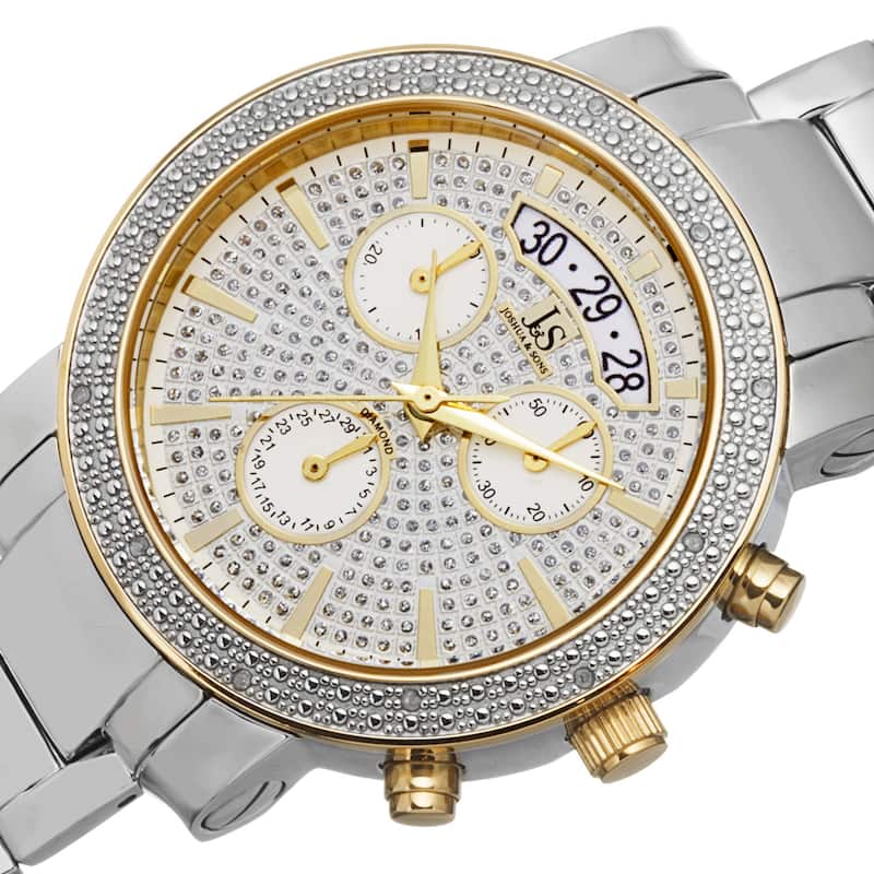Joshua & Sons Women's Diamond Chronograph Stainless Steel Two-Tone Watch