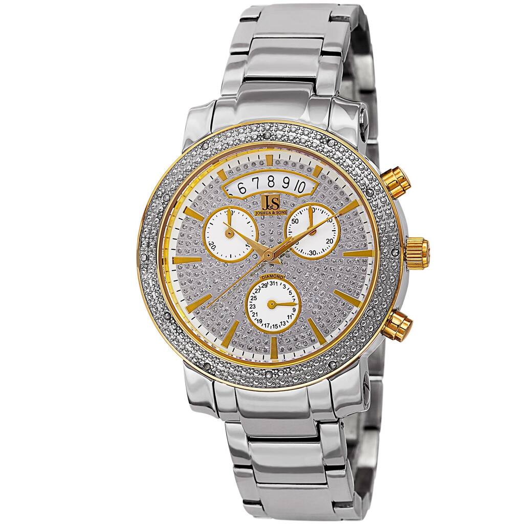 Joshua & Sons Women's Diamond Chronograph Stainless Steel Two-Tone Watch