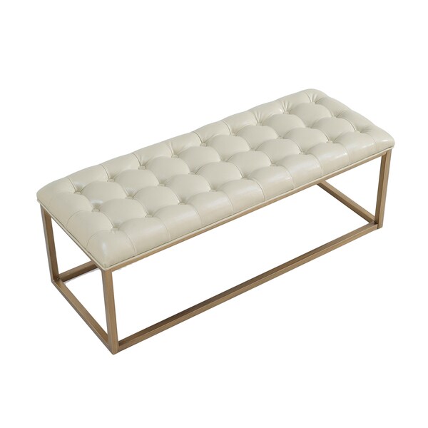 Retro Glitz Healy Bonded Leather Upholstered Bench  