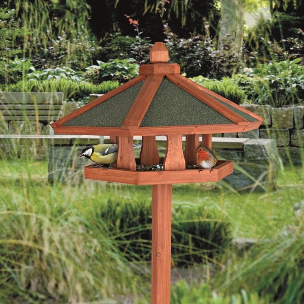 Trixie Wooden Bird Feeder Gazebo with Tripod Stand - Free 