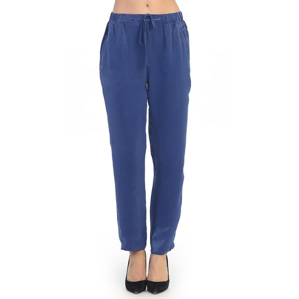 Hadari Women's Blue Casual Drawstring Pants Casual Pants