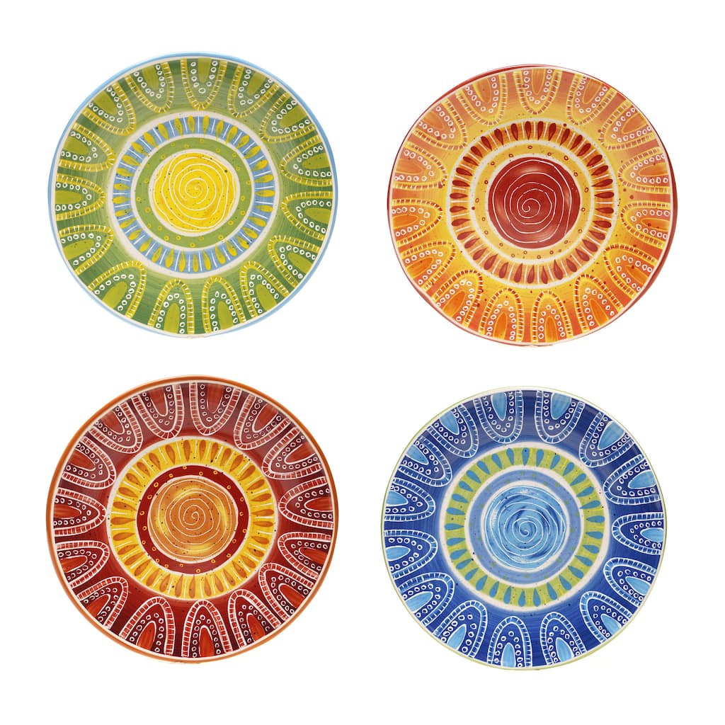 Certified International Hand-painted Tapas Dinner Plates (Set of 4)