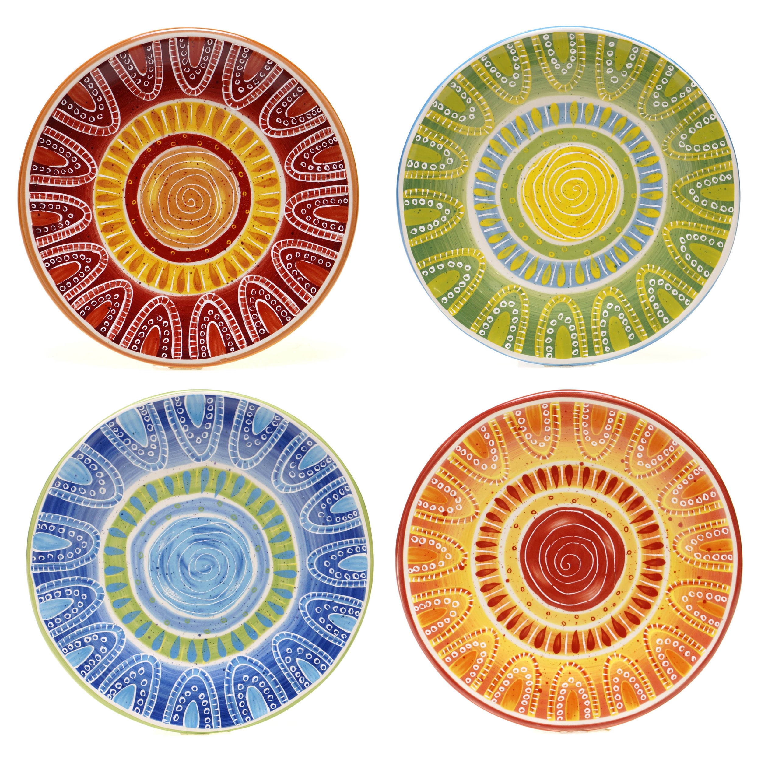 Certified International Hand painted Tapas 8.75 inch Assorted Salad/ Dessert Plates (set Of 4)