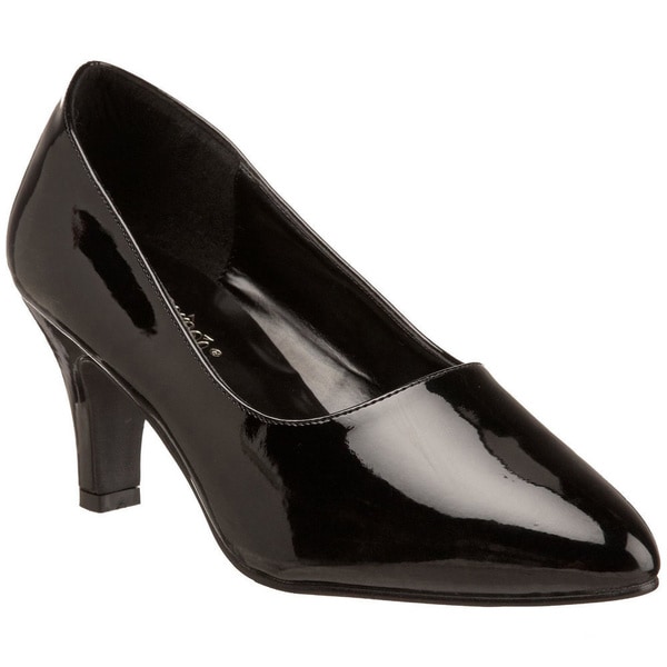 Shop Pleaser 'Divine420W' 3-inch Block Heel Classic Pumps in Black Size ...