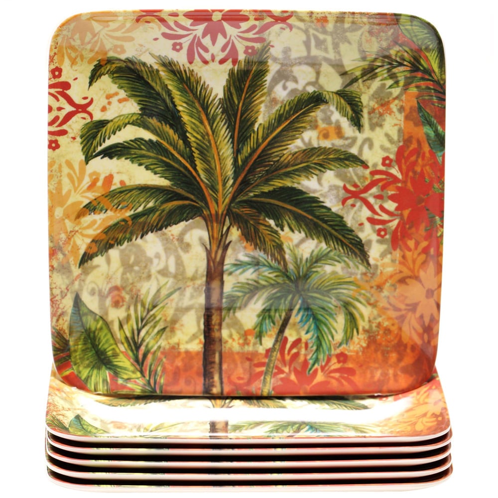 Certified International Sunset Palm 8.5 inch Melamine Salad Plate (set Of 6)