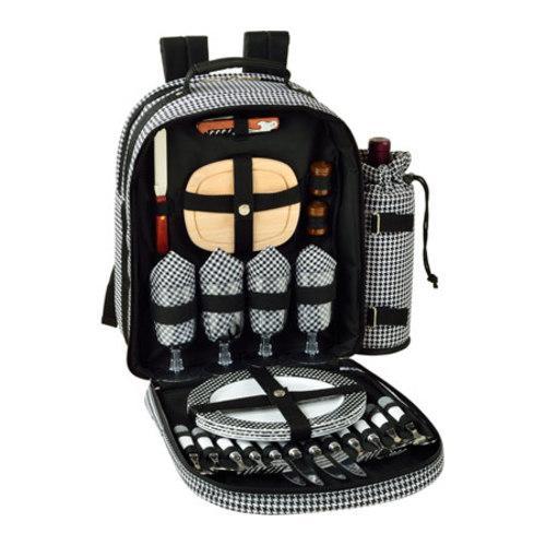 Picnic at Ascot Houndstooth Picnic Backpack for Four Houndstooth