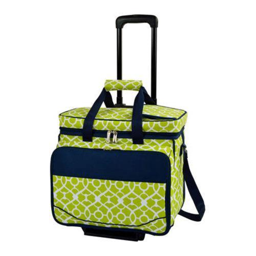 Picnic At Ascot Picnic Cooler For Four/wheeled Cart Trellis Green