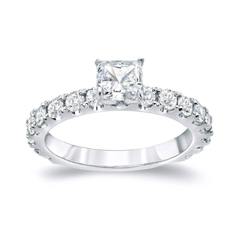 Auriya 14k Gold 1 1/2ctw Classic Princess-Cut Diamond Engagement Ring