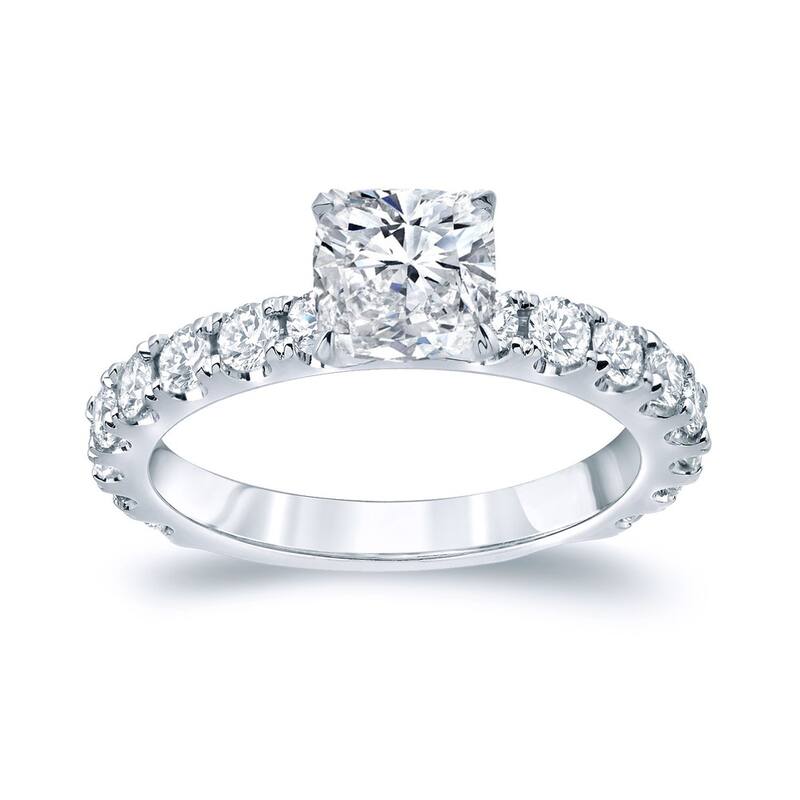 Auriya 14k Gold 2ctw Classic Cushion-cut Diamond Engagement Ring - White - 8.5