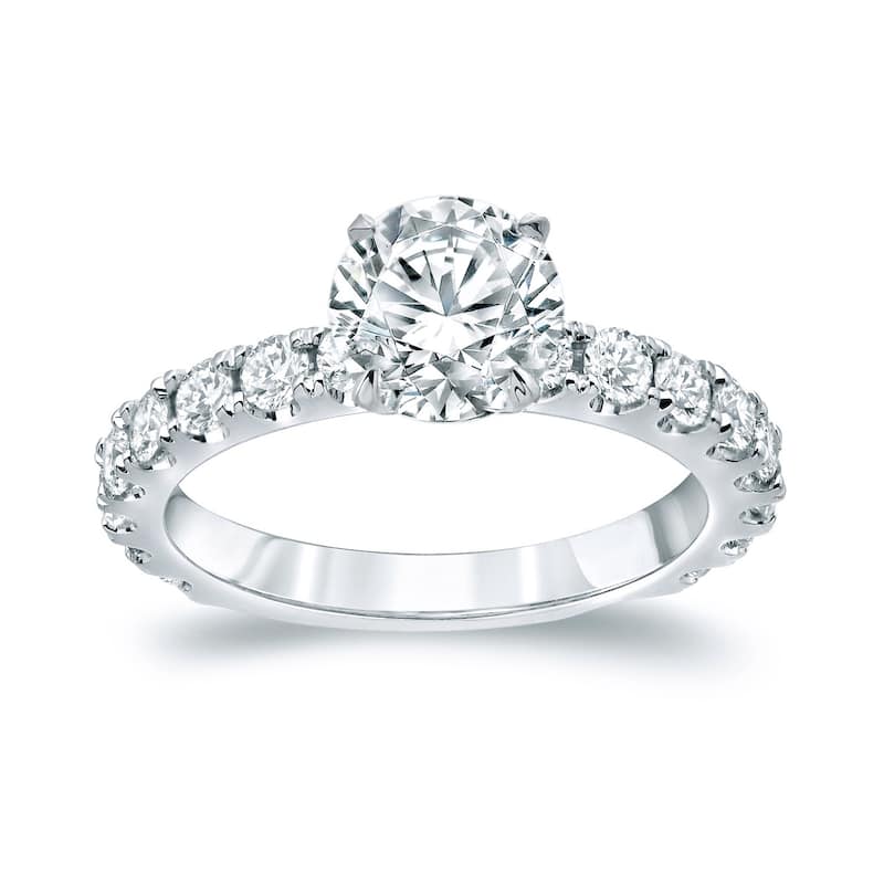 Auriya 14k Gold 2 1/2ctw Classic Round Diamond Engagement Ring - White - 4