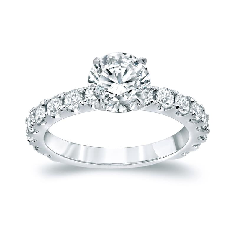 Auriya 14k Gold 2 1/2ctw Classic Round Diamond Engagement Ring - White - 9.5