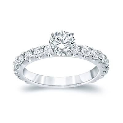 Auriya 14k Gold 1 3/4ctw Round Diamond Engagement Ring