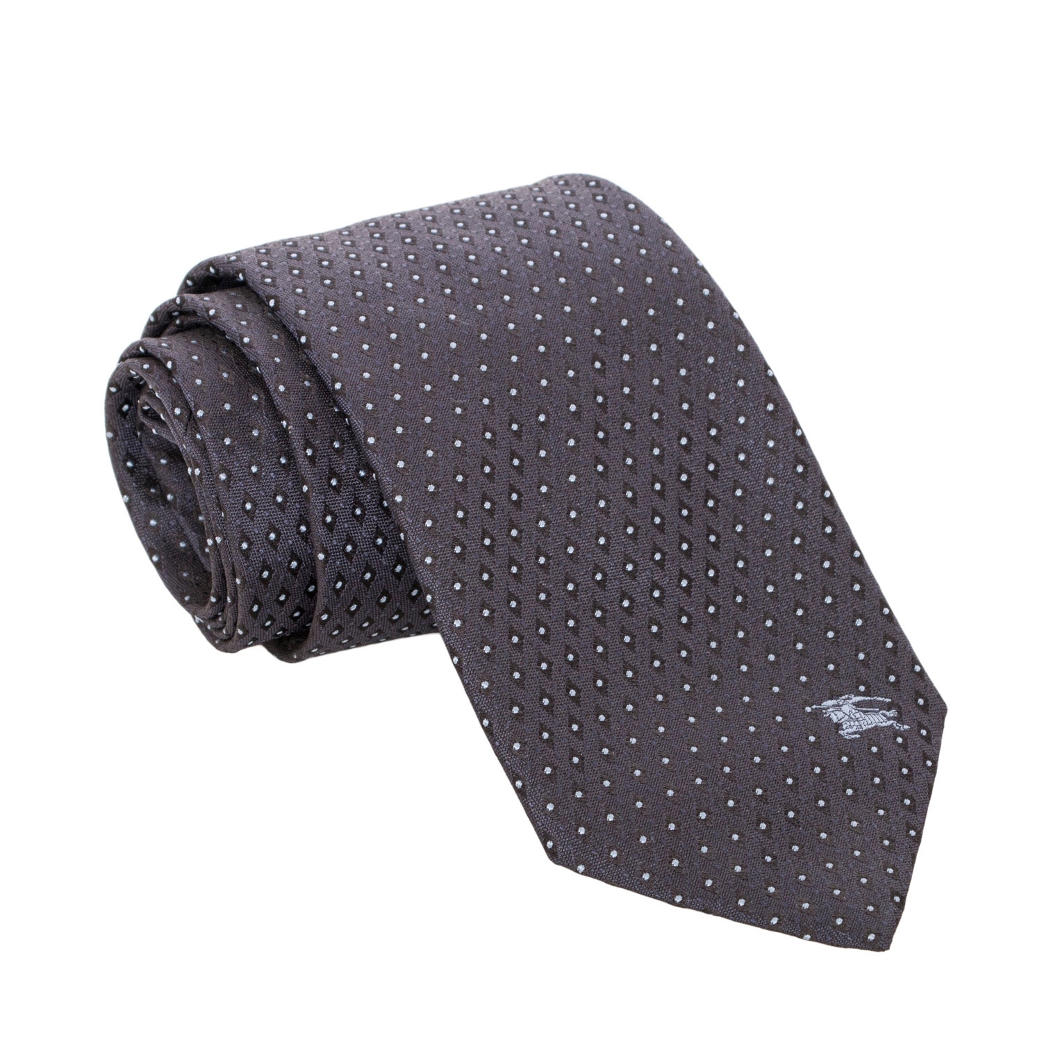 Burberry Navy College Micro dot Diamond Jacquard Silk Tie