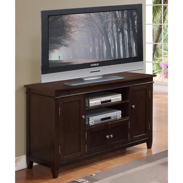 WYNDENHALL Sterling Collection Dark Tobacco Brown TV Stand for TV's up ...