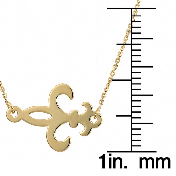 Fremada 14k Gold Over Sterling Silver Fleur De Lis Sideways Necklace