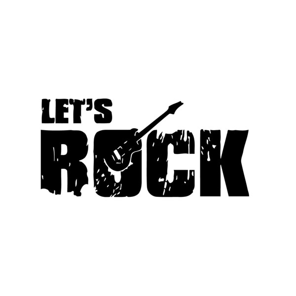 Shop Lets Rock Sign Mural Vinyl Wall Art - Free Shipping On Orders Over ...