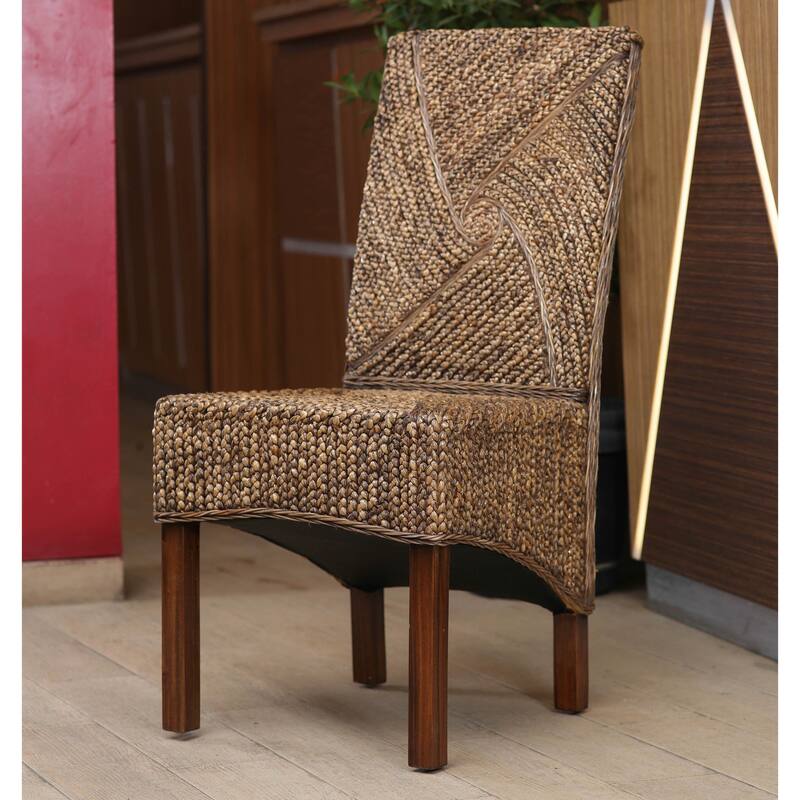 Lambada Woven Hyacinth/Mahogany Dining Chair (Set of 2)