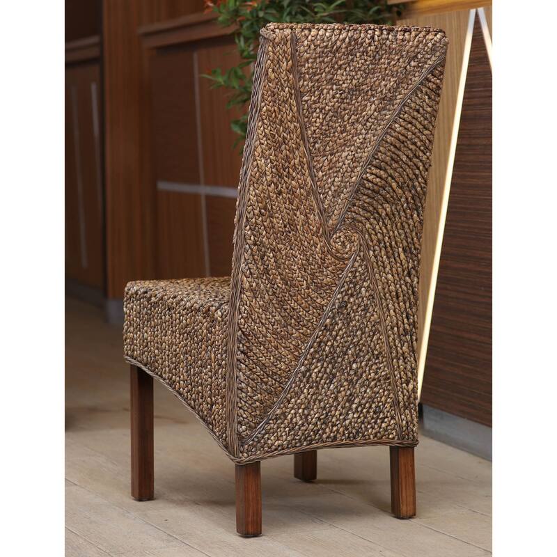 Lambada Woven Hyacinth/Mahogany Dining Chair (Set of 2)
