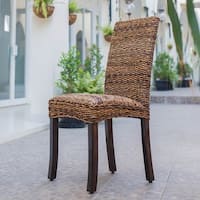 A & B Home Transitional Magy Natural Side Chair with Woven Rattan 48391