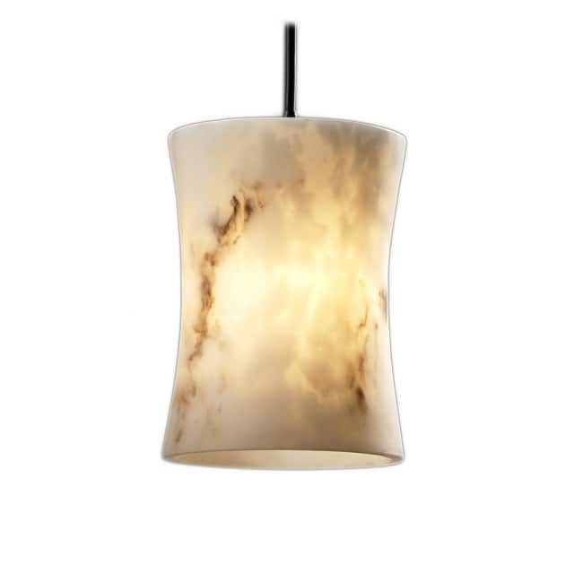 Justice Design LumenAria Faux Alabaster Resin Hourglass Shade 1-light Pendant