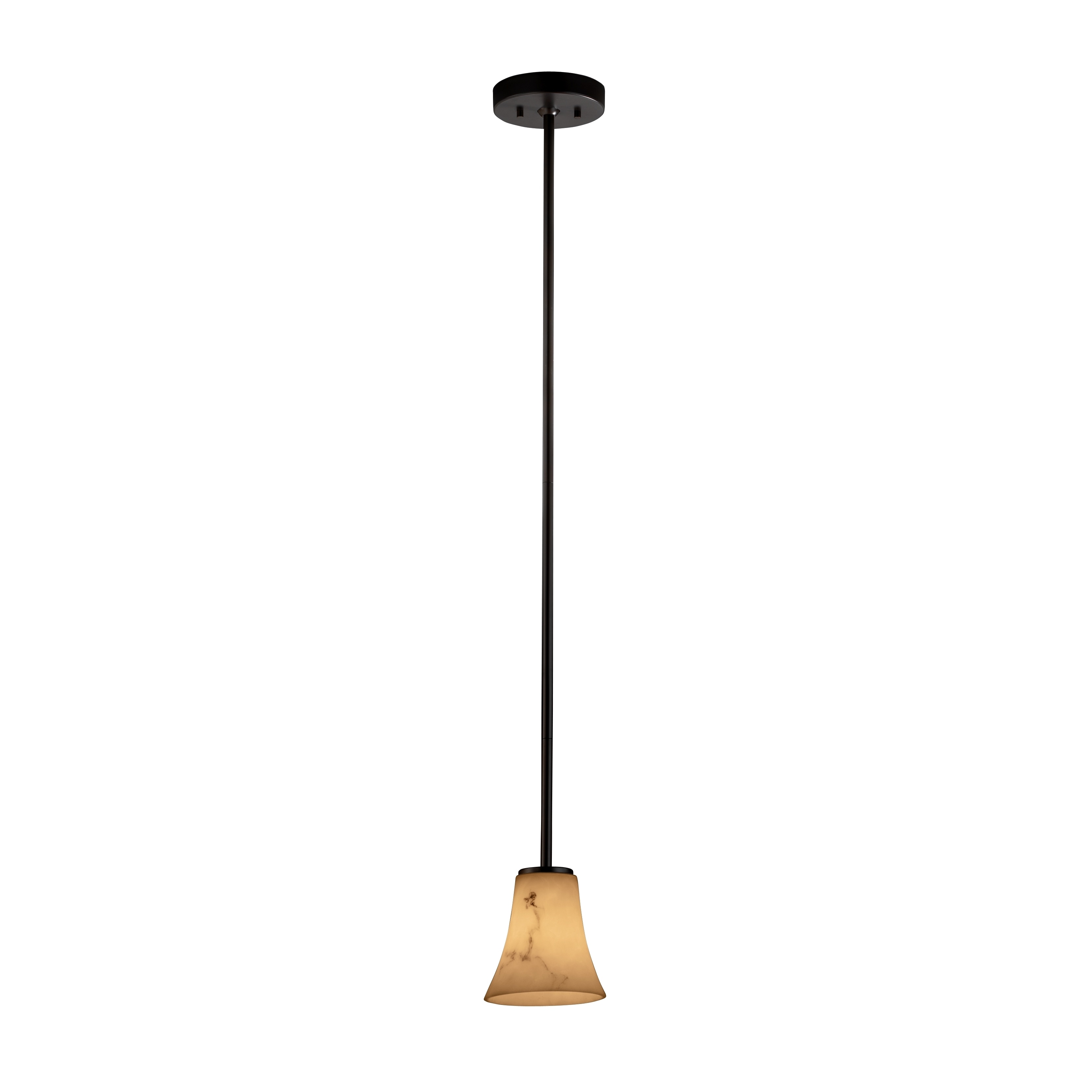 Lumenaria 1 light Round Flared Shade Mini Dark Bronze Pendant