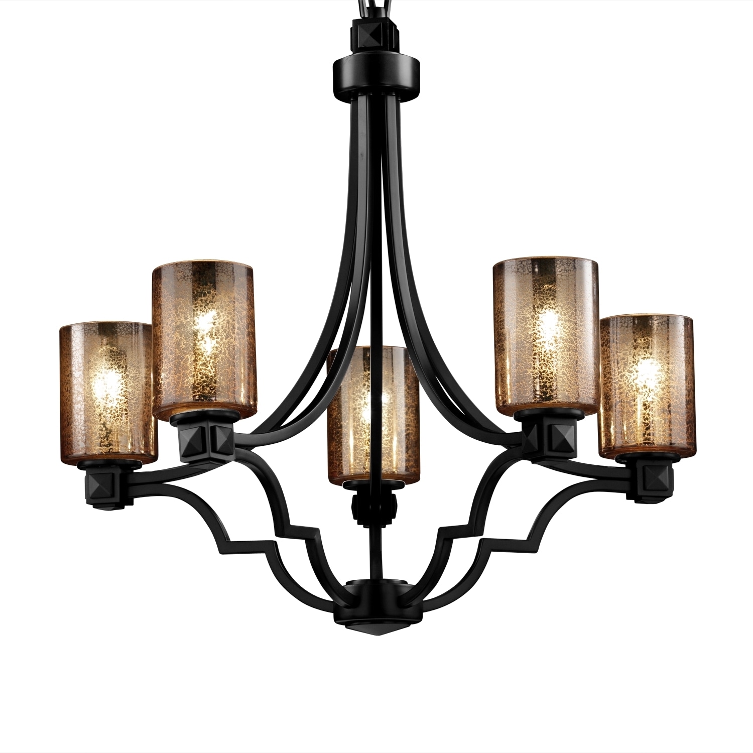 Fusion 5 light Mercury With Matte Black Chandelier