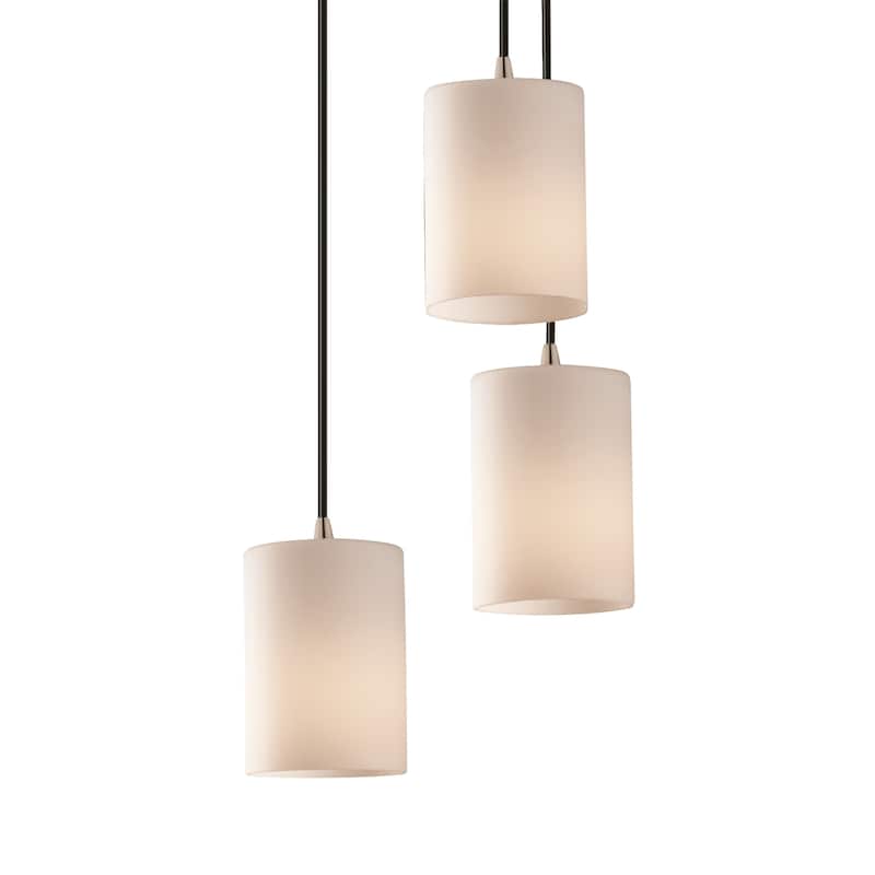 Justice Design Fusion 3-light Brushed Nickel Mini-pendant