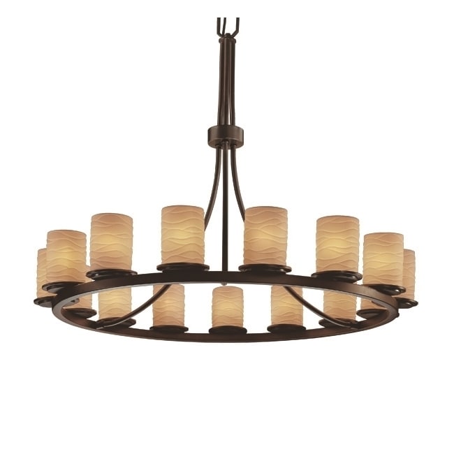 Limoges 15 light Waves With Dark Bronze Chandelier